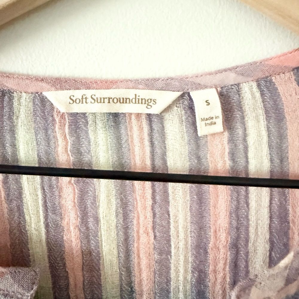 Soft Surroundings Cotton Gauze Multicolor Plaid Tunic Size S - Picture 3 of 7